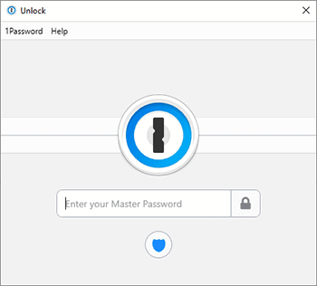 Screenshot Lock Screen 1Password