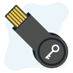 Icoon van een FIDO USB Stick