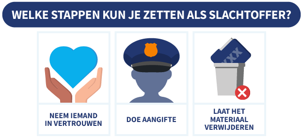 3 concrete stappen voor mensen die slachtoffer zijn van wraakporno, met illustraties
