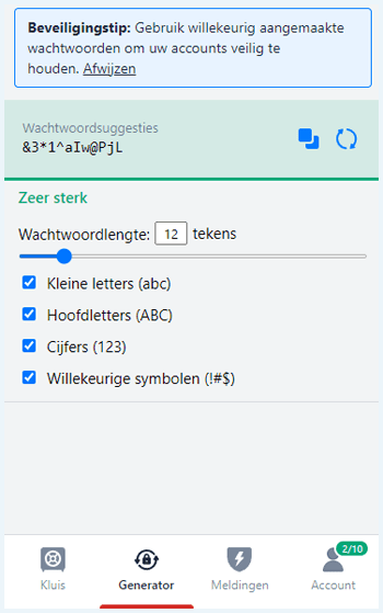 Wachtwoordgenerator van LastPass