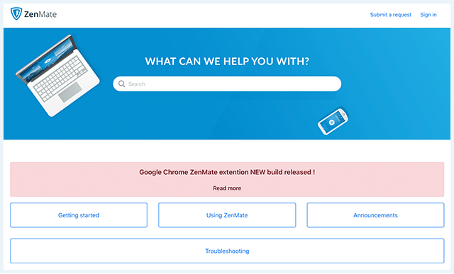 ZenMate support pagina