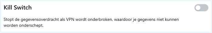 Kill Switch optie van Kaspersky VPN Secure Connection