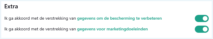 Extra opties met betrekking tot gegevens bijhouden van Kaspersky VPN Secure Connection