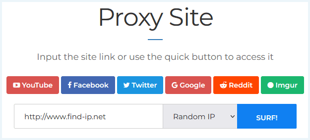 URL invoerbalk voor de proxywebsite My IP Hide
