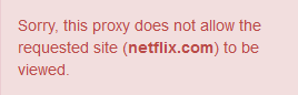 Foutmelding van TurboHide bij het bezoeken van Netflix