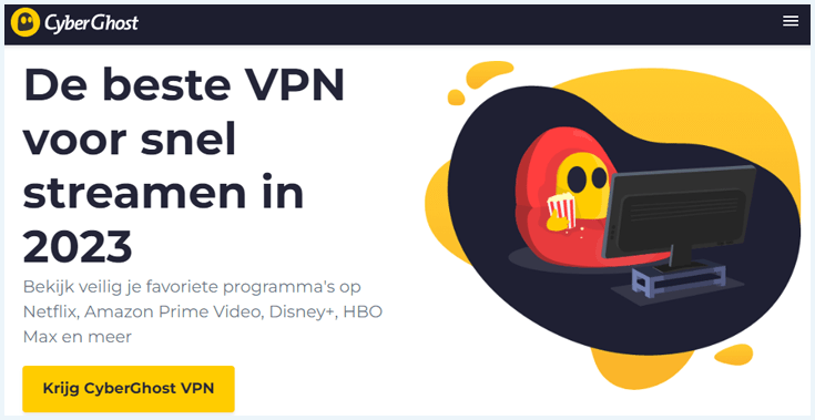 Landingspagina over Streaming op de CyberGhost website