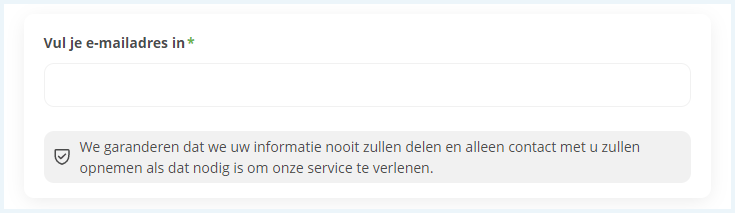 Invoerveld om je e-mailadres aan te maken op de IPVanish website