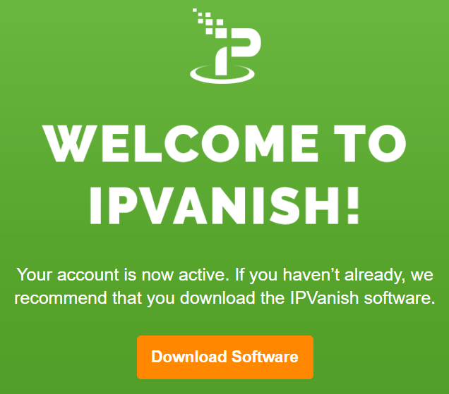Mail van IPVanish met een knop om de VPN-software te downloaden