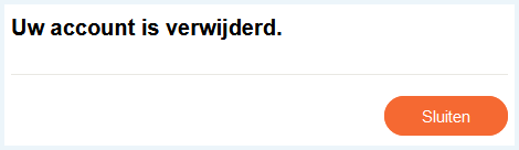 Uw account is verwijderd melding van MyHeritage