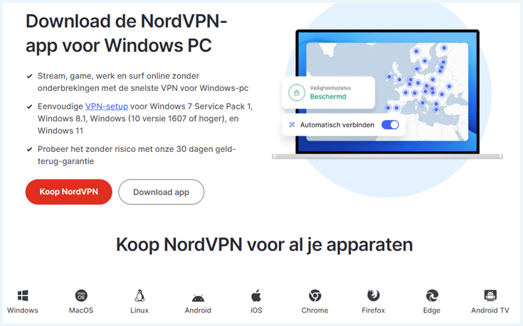 NordVPN downloadpagina
