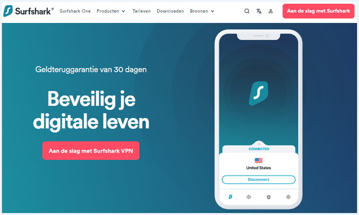 Surfshark homepage