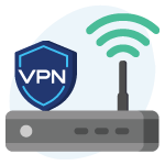 VPN-schild op een router
