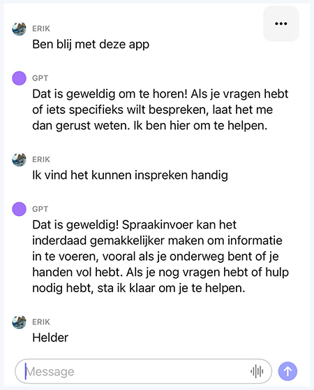 ChatGPT app die werkt op iPhone