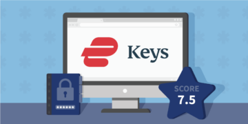 ExpressVPN Keys Wachtwoordmanager Review Uitgelichte Afbeelding met Score 7,5