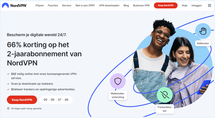 NordVPN website homepage