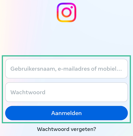 Loginscherm van Instagram Threads