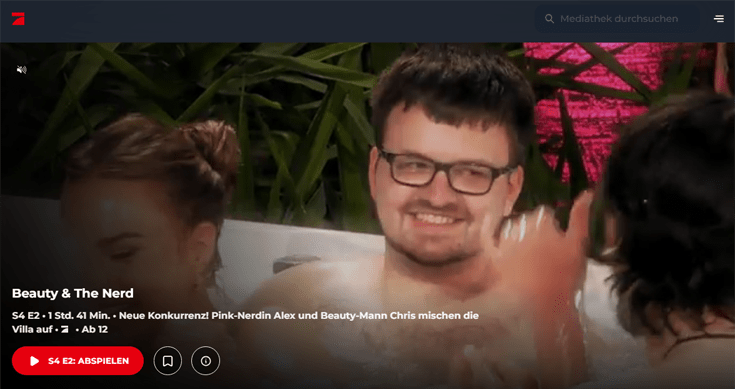 Homepage van de website Prosieben
