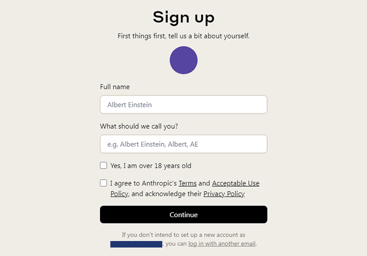 Chatbot Claude screenshot gegevens invoeren webpagina