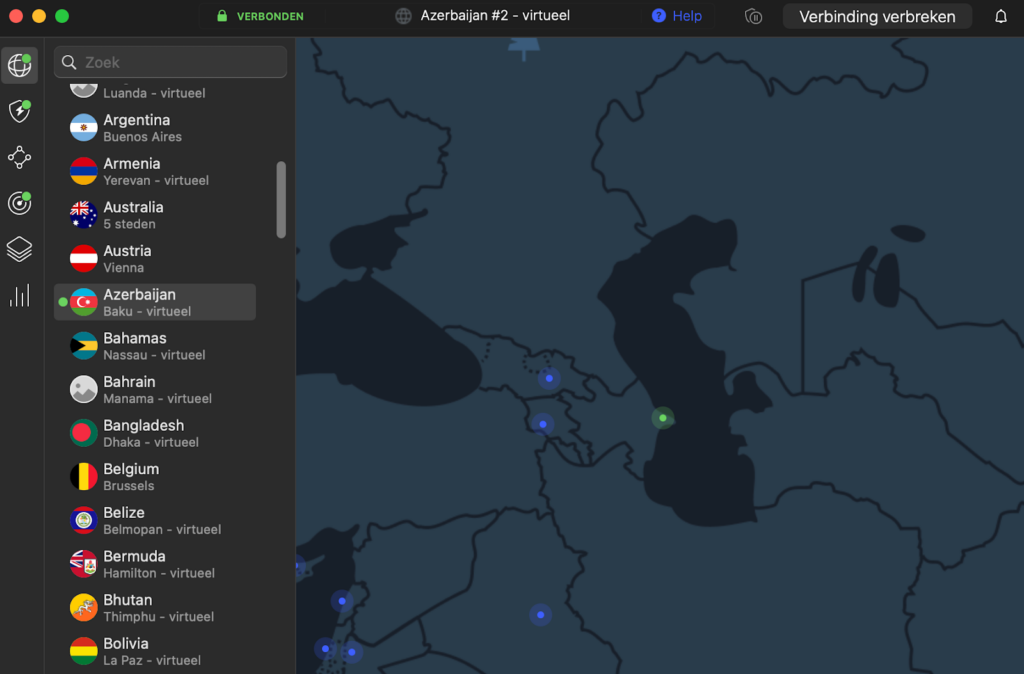 Selecting server azerbaijan
