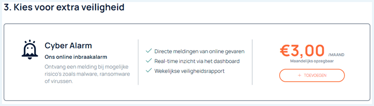 Mogelijkheid om het Cyber Alarm toe te voegen aan je GOOSE VPN abonnement