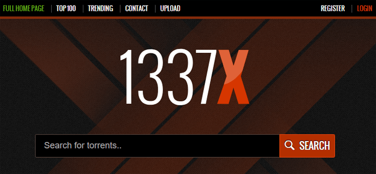 Screenshot van 1337X torrentplatform maart 2024