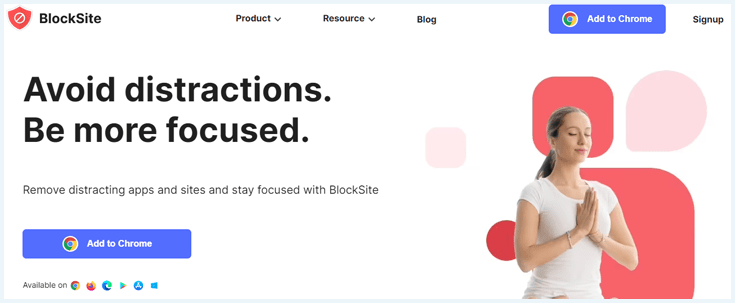 Website met BlockSite blokkeren Screenshot