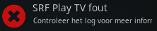 Foutmelding van Kodi bij de add-on SRF Play TV