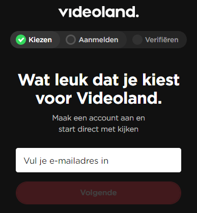 Voer je gegevens in voor een Videoland abonnement
