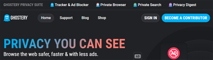 Ghostery adblocker om ads tegen te gaan en te blokkeren
