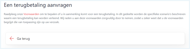 Informatie over het aanvragen van een terugbetaling in het helpcentrum van Total Security