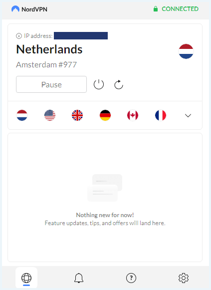 Browserextensie van NordVPN