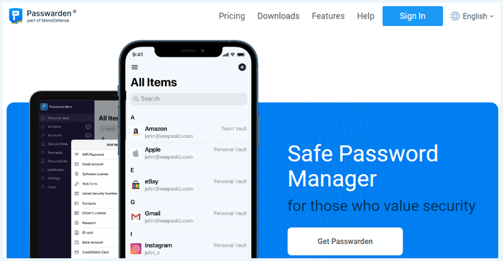 Homepage Passwarden met button om een abonnement af te sluiten