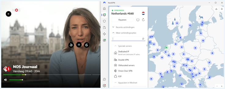 Stream van het NOS Journaal met KPN TV en NordVPN