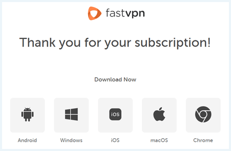 FastVPN pagina na afsluiten van abonnement