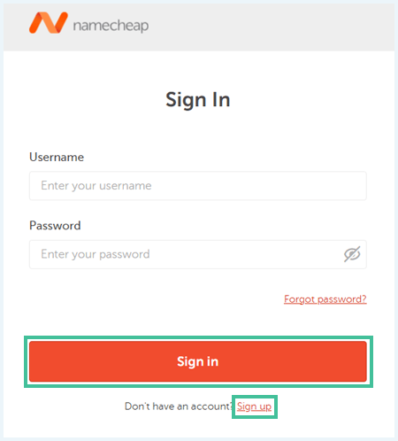Screenshot van de inlogpagina op de website van FastVPN voor het afsluiten van een abonnement