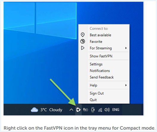 Screenshot van een installatiegids op de website van FastVPN