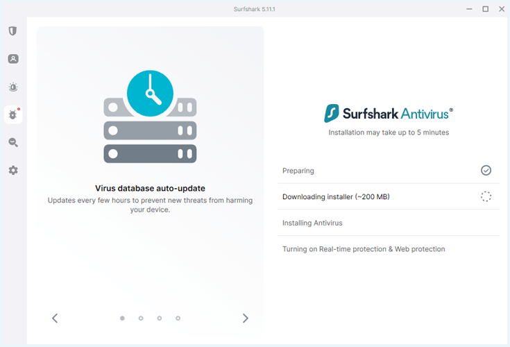 Installatie van Surfshark Antivirus in de Surfshark app