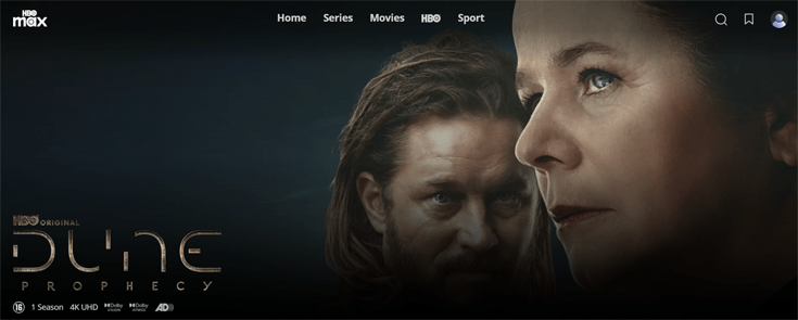 Screenshot van de serie Dune: Prophecy, beschikbaar bij HBO Max Nederland
