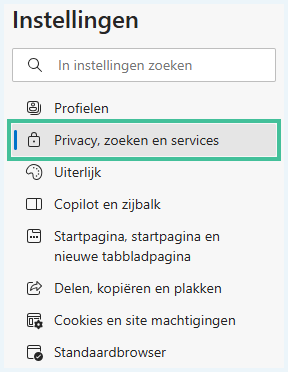 Microsoft Edge instellingen