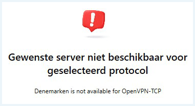 Foutmelding bij het verbinden met een Deense server