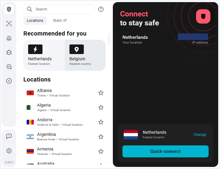Surfshark's VPN-extensie
