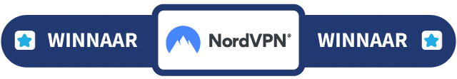 Banner met daarop de tekst Winnaar: NordVPN