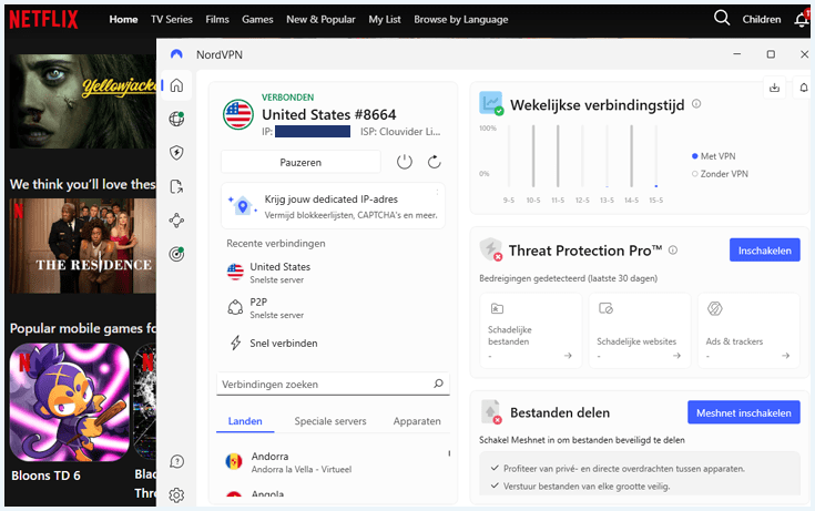 Netflix VS met NordVPN