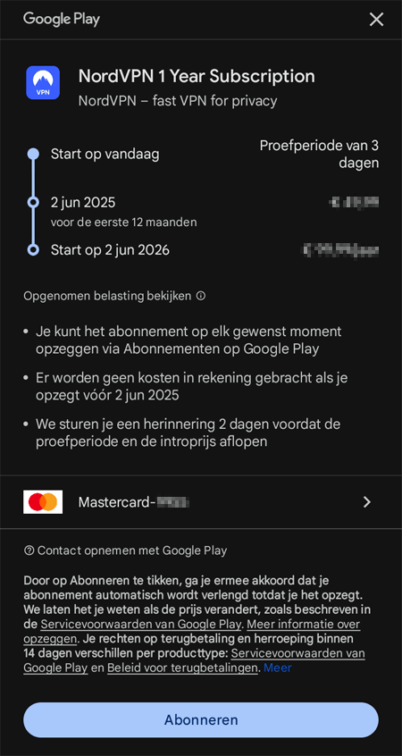 Free Android trial bij NordVPN