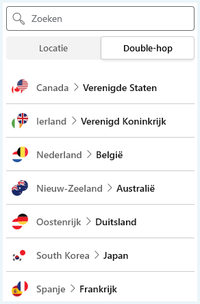 Screenshot van de dubbele VPN-verbindingen van Bitdefender VPN
