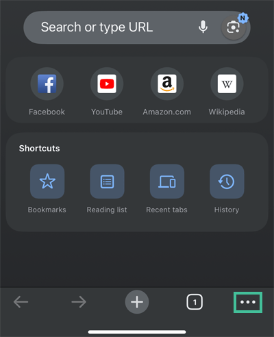 Google Chrome startscherm