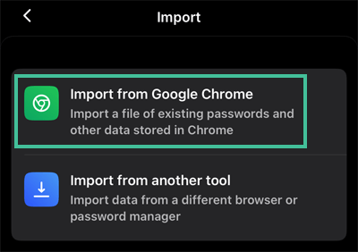Kies een importeermethode in de NordPass iPhone app