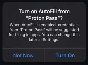 Inschakelen van automatisch invullen bij de Proton Pass iPhone app
