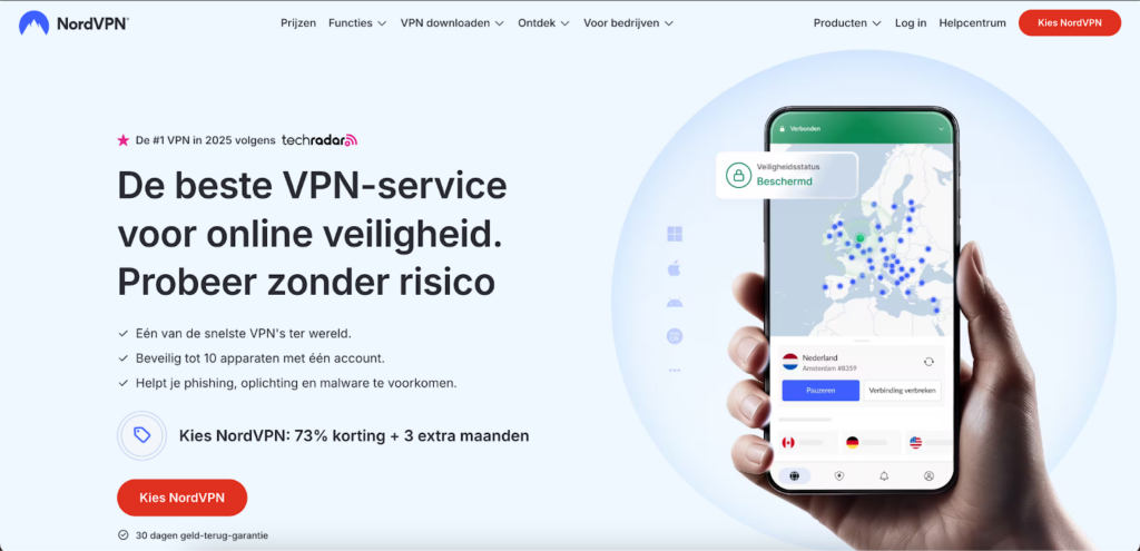 Download NordVPN om Digi Sport in Nederland te deblokkeren