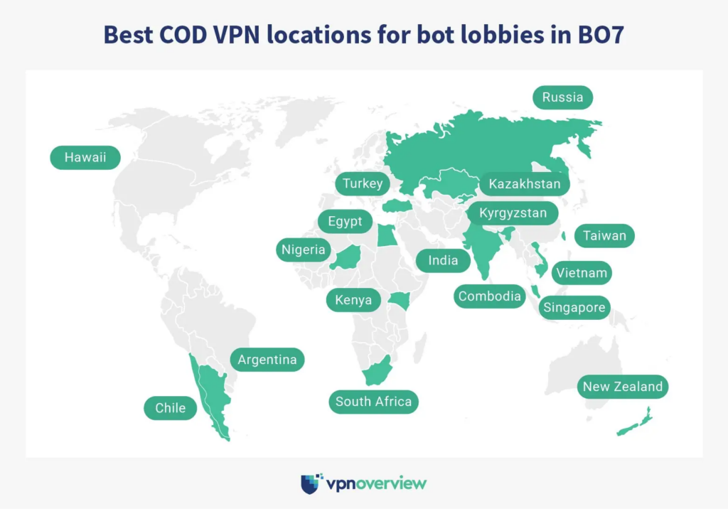 Beste COD VPN locaties voor bot lobby’s in BO7